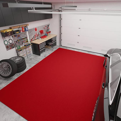 Ottomanson 6'6" x 18' Hallway Runner with Scraper Pile Extra Durable Non-Slip Rug Mat for Indoor & Outdoor Use - Ideal for Kitchen, Entryway, Patio & Garage - High-Traffic Carpet, Red