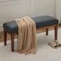 43.5'' Faux Leather Bedroom Bench, Upholstered End of Bed Bench, Padded Vintage Dining Bench, Entryway Bench with Solid Wood Legs, Kitchen, Living Room, Hallway, Black