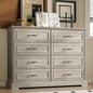 Farmhouse 8 Drawers Dresser for Bedroom, 48" Wide Modern Chest of Drawers with Deep Drawers & Bar Handles, Rustic Wood Dresser TV Stand, Wooden Closet Storage Organizer for Living Room, Hallway, Grey