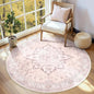 Area Rugs 4ft Washable Non-Slip, Floral Vintage Distress Print Pattern Medallion Carpet for Living Room Bedroom Dining Room, Pink Greypink Cute