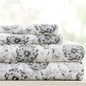 Linen Market Double-Brushed Patterned Microfiber Full Sheet Set 4 Piece – Oeko-TEX Certified Ultra Soft & Wrinkle-Free - 16" Deep Pocket Sheets - Easy Care Full Size - Make a Wish Light Gray