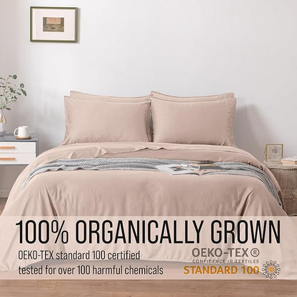 Bella Coterie 7 Piece Luxury Bamboo Viscose Split King Size Sheet Set | 2 Fitted Sheets for Adjustable Beds | 100% Organically Grown | Cooling for Hot Sleepers | 4 Pillowcases [Dusty Rose]