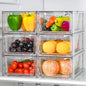 Clemate 6Pack Pantry Organizers and Storage,Clear Stackable Kitchen Storage Organizer,Foods Organizer Bins with Handles, Easily Assemble for Bathroom, Kitchen, Refrigerator, Pantry, Cabinet, Closet