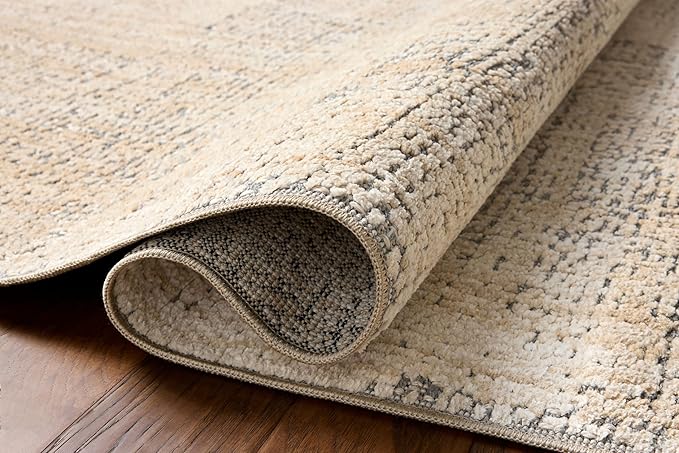 Loloi Amber Lewis Bexley Collection BEX-03 Natural/Slate 5'-0" x 7'-6" Area Rug Neutral, Textured, Living, Bedroom, Dining, Carpet