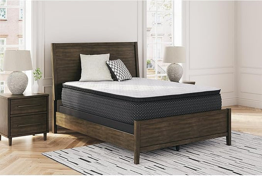 Signature Design by Ashley Limited Edition Pillow Top 13 " Pillow Top Hybrid Mattress with Gel Memory Foam, Edge Support for Cool Sleep and Pressure Relief, Queen, Fiberglass Free, Mattress In A Box