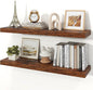 Floating Shelves for Wall, 9.3" Deep Wall Mounted Wood Shelves for Bathroom, Bedroom, Living Room, Kitchen, Hanging Shelf for Books/Storage/Room Decor (Brown, 36")