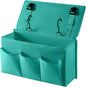 LASAMOLL Bedside Caddy Bedside Storage Organizer,Bed Caddy With Thickened Material Suitable for Homes, Dormitories, Hospitals, Cribs, RVs，Great for Magazines,Books,Remote, Phone (Green)