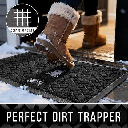 Yimobra Large Door Mat 47x24, All-Season Waterproof Doormat Outdoor Entrance, Heavy Duty Non-Slip Outside Door Mat for Garage Patio Proch Entryway Indoor, Easy Clean, Black