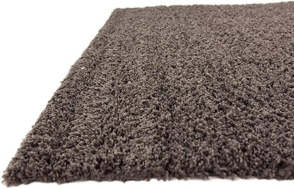 Unique Loom Solid Shag Collection Area Rug (8' Square, Graphite Gray)