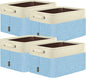 BALEINE 4 Pack Fabric Storage Bins for Shelves, Linen Storage Baskets for Organizing, Decorative Closet Bins for Clothes, Home (Skyblue, 15''x11''x9.5'')