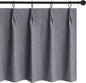 WdFour Small Pinch Pleated, Full Blackout Linen Look Window Curtains for Bathroom, Living Room, Bedroom, Block Lights and Offer Privacy.(Dark Gray,42" W x 72" L,2pcs)