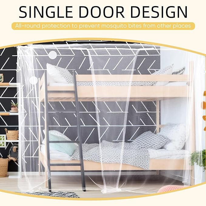 4 Corners Mosquito Net for Mosquiteros para Camas Bed Canopies Netting Bed Drapes Rectangular Mosquito Mesh for Camping Home Outdoor Travel(White,L75 X W59 X H67 Inch,1 Opening)