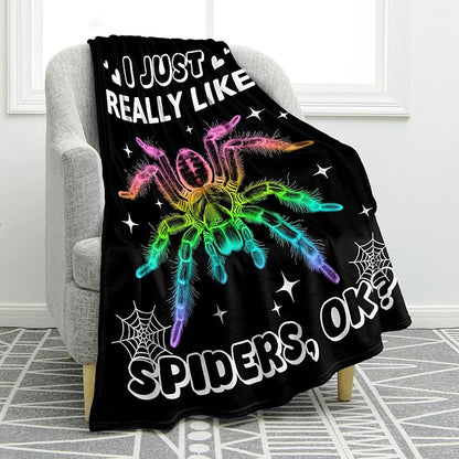 Jekeno Cute Spider Blanket Colorful Gifts for Men Women Kids Boys Girls Dad Mom Wife Friends Birthday Christmas Halloween Presents Home Bedroom Decor Animal Blanket 50"x60"