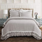 Lush Decor Ella Ruffle Lace Comforter, 3 Piece Set, Full/Queen, Light Gray - Cute Comforter - Queen Bedding Set - Gray Bedding Full Size - Coquette Decor - Ruffle Trim - Lace Trim