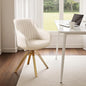 Zouron Mid Century Modern Swivel Accent Chair with Gold Metal Legs, Upholstered Swivel Chair No Wheels, Side Accent Arm Chair Vanity Chair for Small Space Home Office Living Room Bedroom, Off White