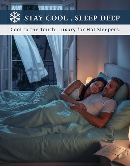 100% Egyptian Cotton Queen Size Sheet Set - 1000 Thread Count Silky Sateen Weave Naturally Breathable & Durable Winter Comfort, Hotel Soft Luxury Comfort with 15" Deep Pocket Queen Sheets -French Blue