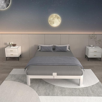ITIMIDI 6 Inch Twin White Bed Frames, Platform Bed Frame with Metal Gaskets, Heavy Duty Steel Support 3000 LBS, No Box Spring Needed, Anti-Slip Mattress Stopper, Easy Assembly