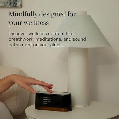 Loftie Alarm Clock with Sound Machine – Smart Alarm Clock with Light, White Noise, Bluetooth Speaker, Night Light Sound Machine, 100+ Sounds, Blackout Mode, No WiFi Mode, Optional Subscription - Black