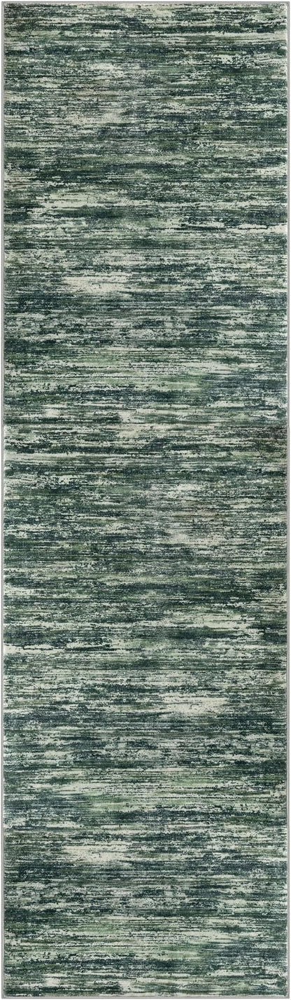 2x7 Modern Abstract Runner Rug for Hallways, Dark Green Super Soft Hallway Decor Kitchen Rugs with Non-Slip, Non-Shedding Washable Rug for Hallways Entryway Bedroom Indoor