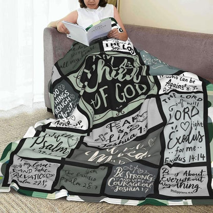 Christian Throw Blanket for Couch, Inspirational Gift for Women, Soft Plush Flannel Blanket, 40"x 50" Thoughts and Prayers Blankets for Bedroom Sofa Living Room Christmas Halloween Decoration