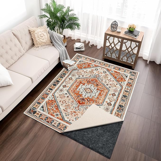 100% Waterproof Rug pad, 10x14 ft Area Rug Non-Slip Rug Pads, 1/4" Thick Carpet Pads for All Floors and finishes, Felt pad for Hardwood Floors, Keep Carpets in Place Soft and Secure