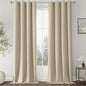 ChrisDowa 100% Blackout Natural Solid Solid Curtains 102 Inches Long 2 Panels for Bedroom Living Room,Farmhouse Room Darkening Thermal Insulated Soundproof Grommet Top Window Treatment Drapes,52x102
