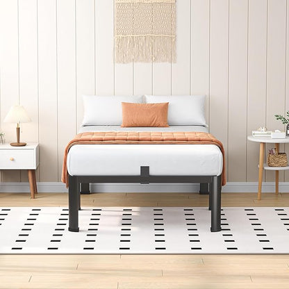 14 Inch Twin XL Heavy Duty 3500 lbs Bed Frame with Round-Corner Legs & Anti-Squeak Design – Quick Assembly Metal Platform, No Box Spring Needed