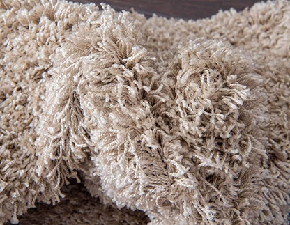 Unique Loom Solid Shag Collection Area Rug (7' 1" x 10' Rectangle, Taupe)