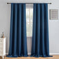 Blackout Curtains 96 Inch Length 2 Panels Set, Black Out Curtains for Bedroom 96 Inch Long, Rod Pocket Energy Saving Room Darkening Drapes for Living Room Window Navy Blue(W52 x L96)