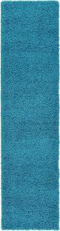 Unique Loom Solid Shag Collection Area Rug (2' 7" x 10' Runner Turquoise)
