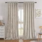 SMILETIME Ivory White Crushed Velvet Curtains 52x84inch Rod Pocket Luxurious Thermal Insulated Soundproof Drapes Soft and Durable Light-Filtering Window Treatments for Living Room Bedroom, 2 Panels