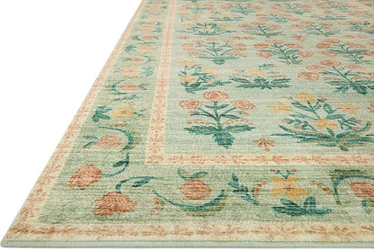Loloi Rifle Paper Co. Eden Collection EDE-01 Mughal Rose Moss 2'-6" x 11'-6" Runner Rug feat. CloudPile™