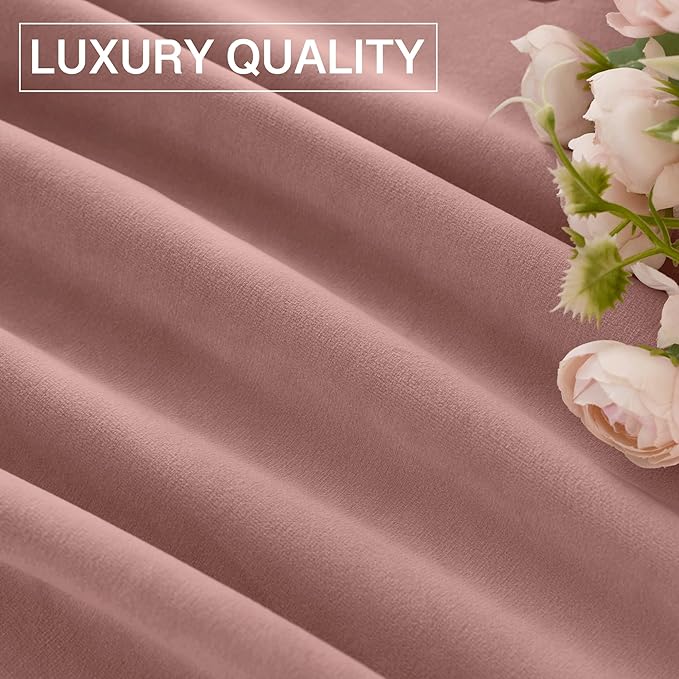 StangH Nursery Pink Velvet Curtains 108 inches Long, Privacy Window Drapes High Ceiling Tall Curtains Home Decoration for Birthday Party Backdrop/Girls Room, W52 x L108, 2 Panels