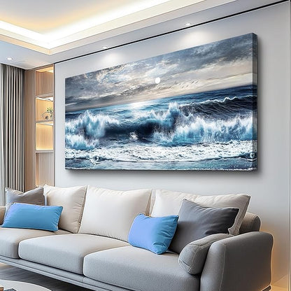 ERQINHUA Large Wall Art For Living Room Canvas Wall Decor For Bedroom Marine Landscape Painting Restaurant Office Canvas Art Prints Pictures Artwork Ready To Hang Bathroom Home Decorations 20"x40"