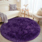Round Purple Rug for Bedroom, 5 ft Circle Area Rugs for Living Room, Soft Fluffy Shag Carpet for Teen Girls Boys Nursery Room Dorm Home Decor Aesthetic