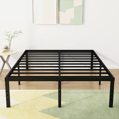 18 Inch King Bed Frame Heavy Duty Metal Platform No Box Spring Needed, Maximum Storage, Easy Assembly, No Noise, Black