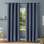 Amazon Basics 100% Blackout Curtains with Grommets, 2 Panels, 52 x 96 Inches, Navy