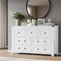 7-Drawer Dresser, Modern Wooden Storage Chest of Drawers, Dresser TV Stand, Wood Drawer Organizer with Metal Handles for Bedroom, Living Room, Hallway