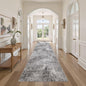 Washable Runner Rug for Hallway: 3x12 Neutral Modern Abstract Low Pile Area Rug with Non-Slip Backing - Carpet for Bedroom Kitchen Laundry Entryway Bathroom Indoor - Grey