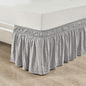 Lush Decor Ruched Ruffle Elastic Easy Wrap Around Bed Skirt Single Twin/Twin XL/Full Light Gray - Twin Bed Skirt - Dust Ruffle - Gray Bedskirts