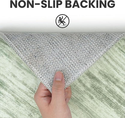 5x7 Modern Abstract Area Rug for Bedroom, Lime Green Large Super Soft Washable Rug with Non-Slip, Non-Shedding Rugs for Living Room, Indoor Door Mat for Home Décor