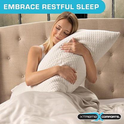 Xtreme Comforts Pillows for Sleeping - GreenGuard Gold Certified Adjustable King Memory Foam Pillow for Side, Back & Stomach Sleepers w/Removable Cooling Zipper Cover - Made in The USA