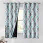 Beauoop 100% Blackout Curtains 54 Inches Long 2 Panels for Bedroom Living Room Aqua Grey Moroccan Geo Room Darkening Thermal Insulated Soundproof Grommet Top Window Treatments Drapes, 50x54 Set of 2