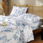 LBRO2M 1000 Thread Count Sheets 100% Egyptian Cotton Bedding Set Floral King Size Sheets 16 Inches Deep Pocket Bedding 4 Piece Sets (King, Blue Bird)