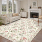 vivorug 5x7 Area Rugs - Ultra-Thin Washable Rug with Non-Slip Backing, Ideal for Living Room, Bedroom, Kitchen Floor Carpet - Modern Pink Floral, Easy Clean, Durable, Low Pile