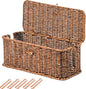 BROWNLILY Cable Management Box, Rattan Style Cord Organizer for Desk Cord Hider Outlet Covers Baby Proofing for Power Strip TV PC Router Charger Under Desk Storage with Lockable Lid and Cable Ties