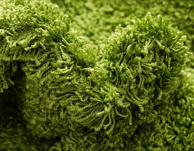 Unique Loom Solid Shag Collection Area Rug (2' x 6' 5" Runner, Grass Green)