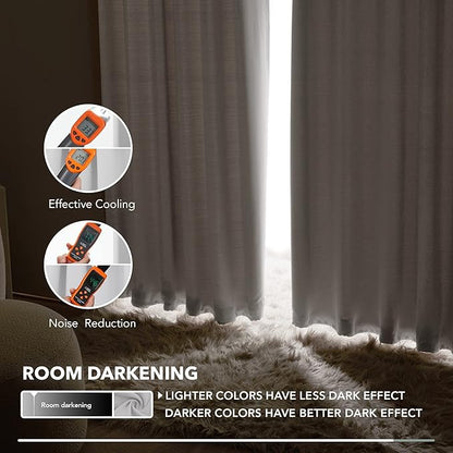 Deconovo Blackout Curtains, Thermal Insulated, W42 x L63 2 Panels, Back Tab, Machine Washable, Room-Darkening Drapes for Bedroom/Living Room Star White