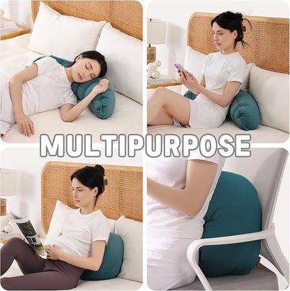 Peallow(Pat. Pend) – Long Round Body Pillow for Adults, Bolster Pillow for Sleeping, Soft and Supportive Pillow for Sleeping & Lumbar Support (Slate Blue, 29.5")
