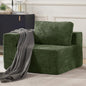 40" Modular Sectional Sofa, Upholstered Floor Sofa Couch with Pillow, Bean Bag Chair for Bedroom Living Room, No Assembly Required (Green, Plush Corduroy Fabric)